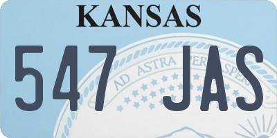 KS license plate 547JAS