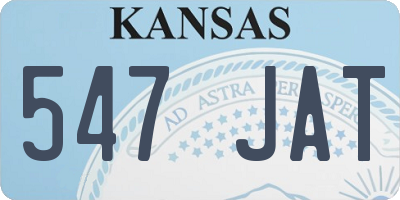KS license plate 547JAT