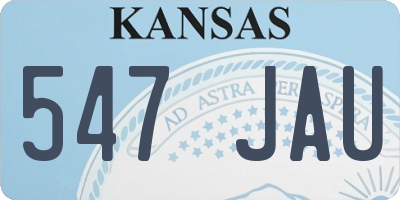 KS license plate 547JAU