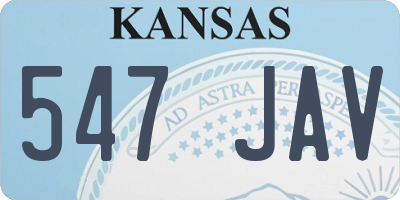 KS license plate 547JAV