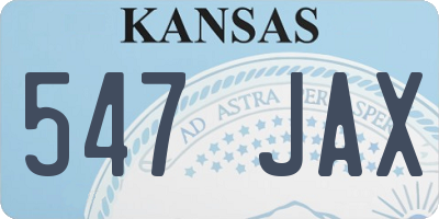 KS license plate 547JAX