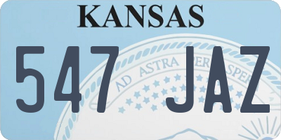 KS license plate 547JAZ