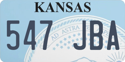 KS license plate 547JBA