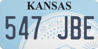 KS license plate 547JBE