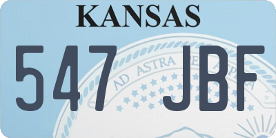 KS license plate 547JBF