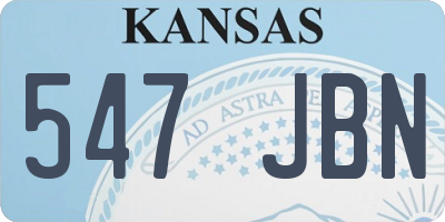 KS license plate 547JBN