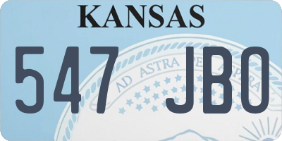 KS license plate 547JBO