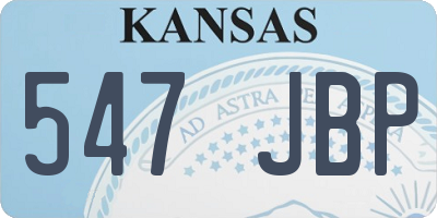 KS license plate 547JBP