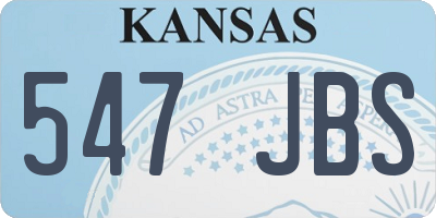 KS license plate 547JBS