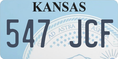 KS license plate 547JCF