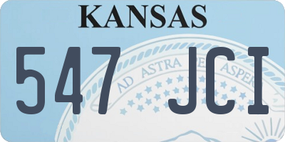KS license plate 547JCI