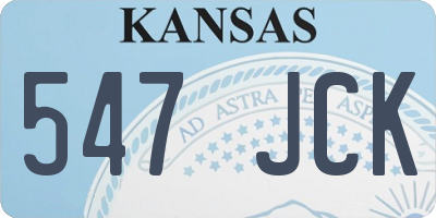 KS license plate 547JCK
