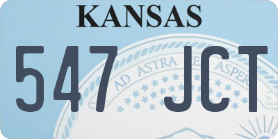 KS license plate 547JCT