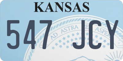 KS license plate 547JCY