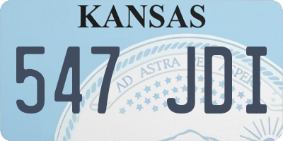 KS license plate 547JDI