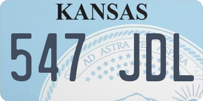 KS license plate 547JDL