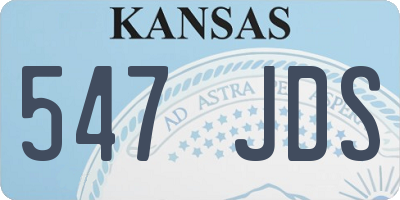 KS license plate 547JDS