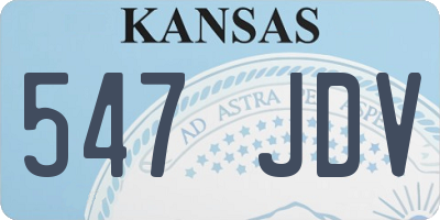 KS license plate 547JDV