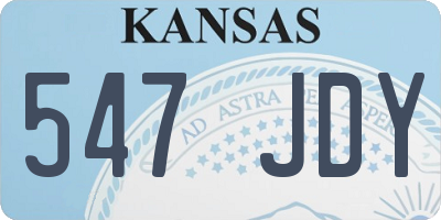 KS license plate 547JDY