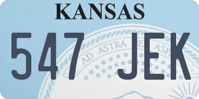 KS license plate 547JEK