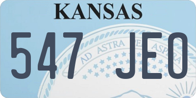 KS license plate 547JEO