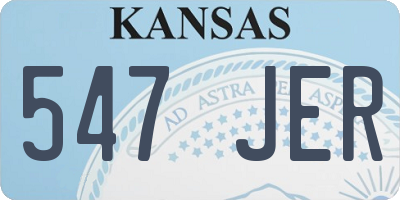 KS license plate 547JER
