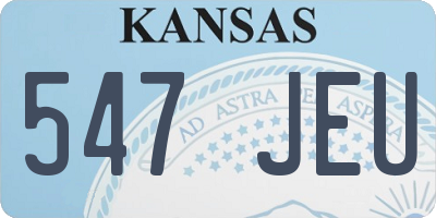 KS license plate 547JEU