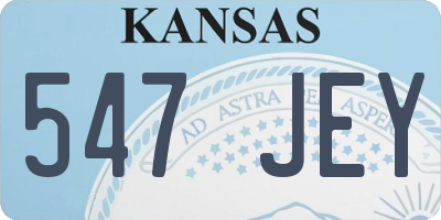 KS license plate 547JEY