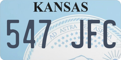 KS license plate 547JFC