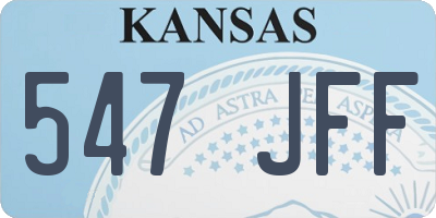 KS license plate 547JFF