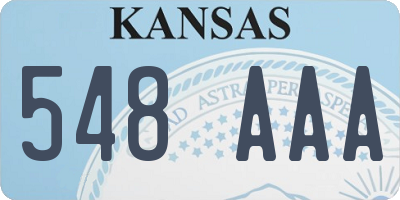 KS license plate 548AAA