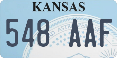 KS license plate 548AAF