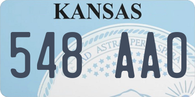 KS license plate 548AAO