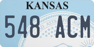 KS license plate 548ACM