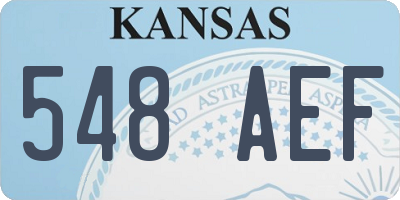 KS license plate 548AEF