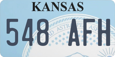 KS license plate 548AFH