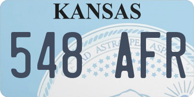 KS license plate 548AFR