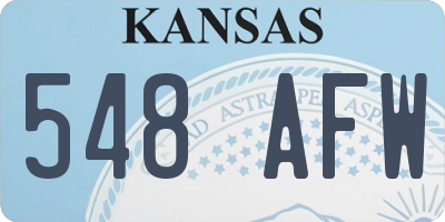 KS license plate 548AFW