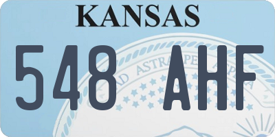 KS license plate 548AHF