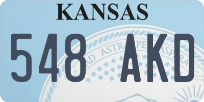 KS license plate 548AKD