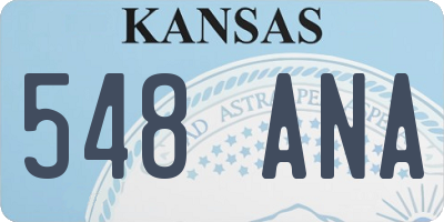 KS license plate 548ANA