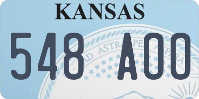 KS license plate 548AOO