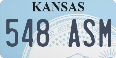 KS license plate 548ASM