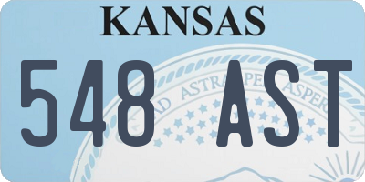 KS license plate 548AST