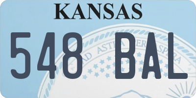 KS license plate 548BAL