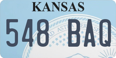 KS license plate 548BAQ