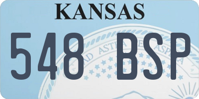 KS license plate 548BSP