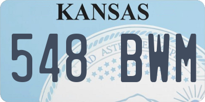 KS license plate 548BWM