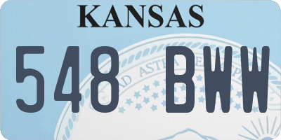 KS license plate 548BWW