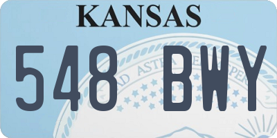 KS license plate 548BWY